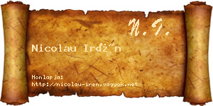Nicolau Irén névjegykártya